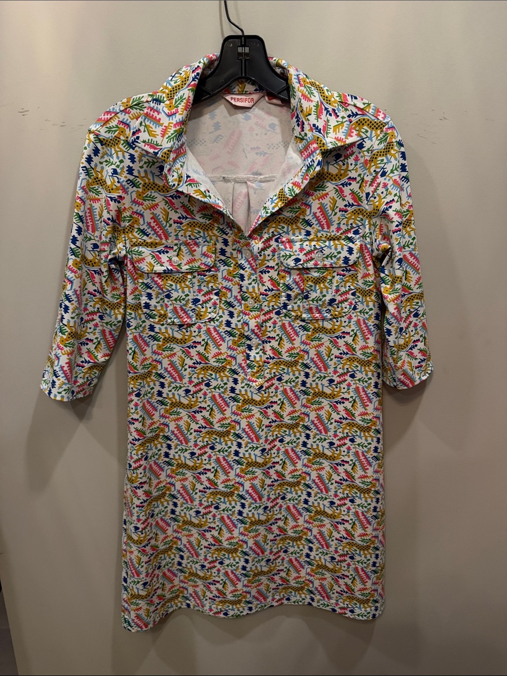 Casual Multicolor Printed Mini Dress - White with Bright Accent Print